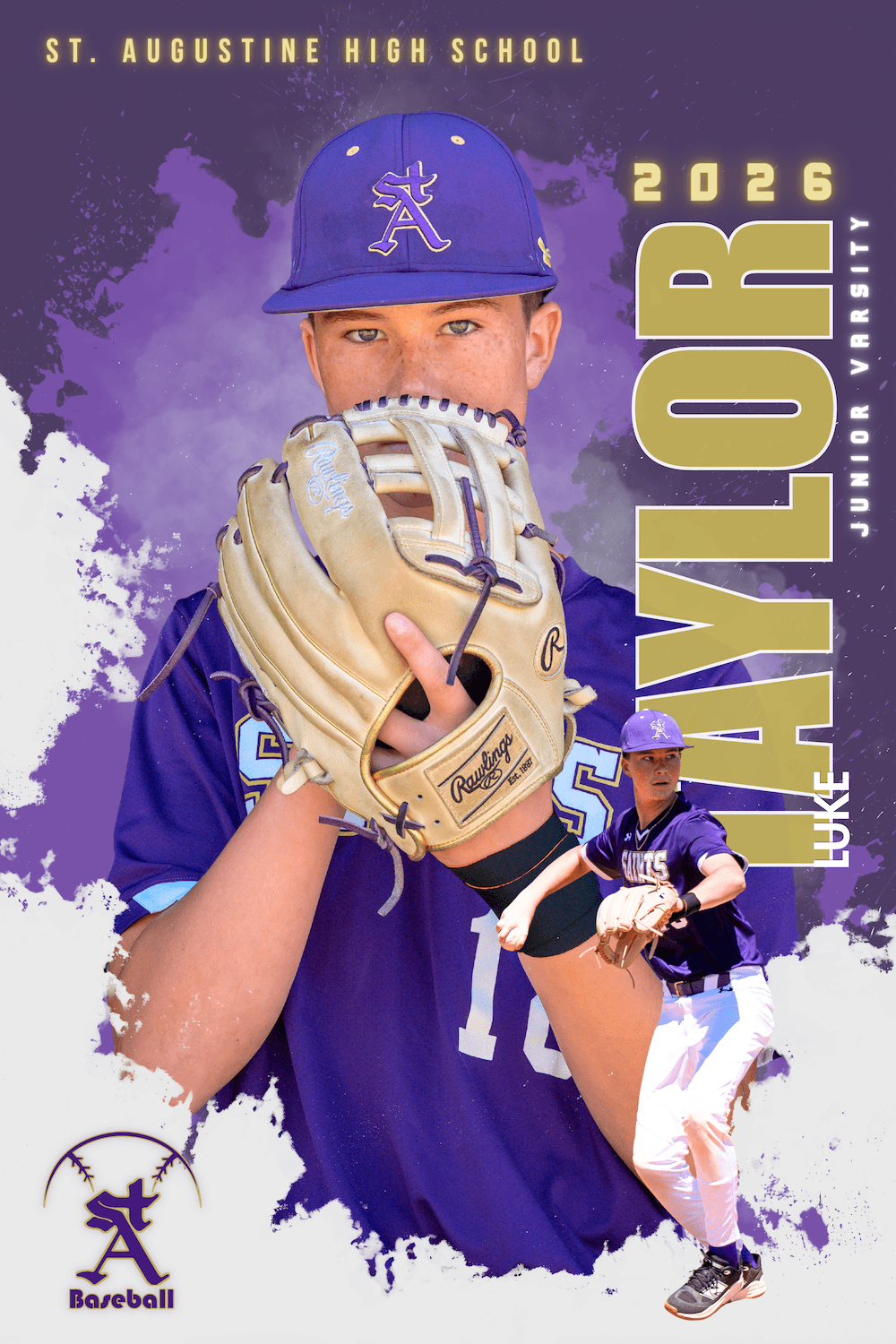 baseball player holding his glove over his face media day portrait